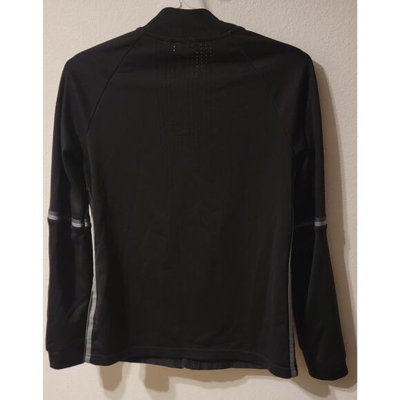 Adidas Womens Training Jacket Black White Small Logo Full Zip - Picture 8 of 8